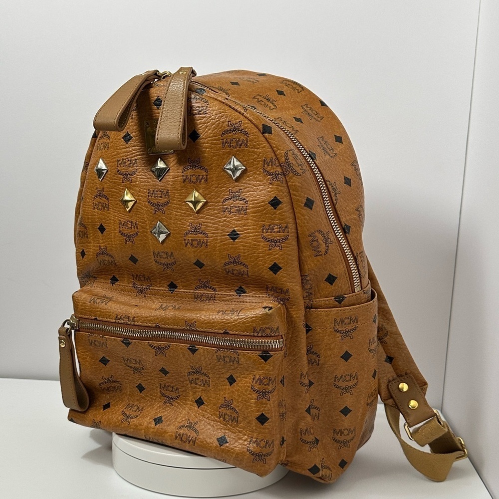 Authentic Mcm Stark Studded Backpack View 3